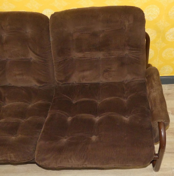 Image 1 of IKEA 3-zits bank 70s "Borkum" CORD & buisframe bruin, ontwerp Johan Bertil Häggström buisframe bank