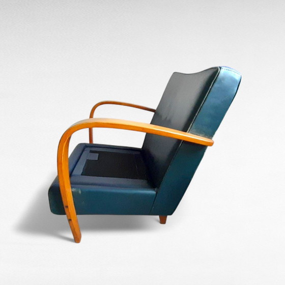 Image 1 of Italiaans Design Baxter Fauteuil, Petrol Groen Leer