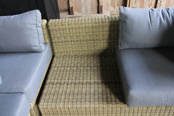 Image 1 of 5-piece wicker lounge set with cushions