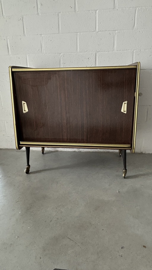 Original mueble bar vintage con puerta giratoria - Años 50/60