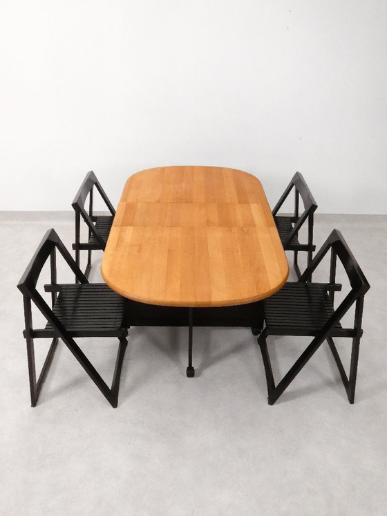 Image 1 of  4 Trieste folding chairs with storrage table - Aldo Jacober for A. Bazzani 