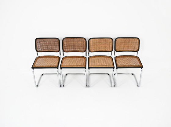 Image 1 of Eetkamerstoelen stijl B32 van Marcel Breuer, set van 4