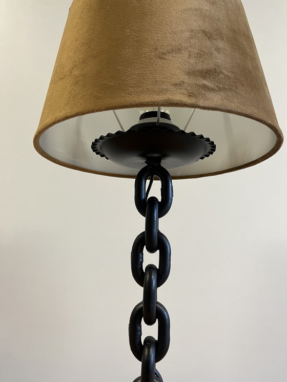 Image 1 of Grote Vintage Brutalist Smeedijzeren Tafellamp