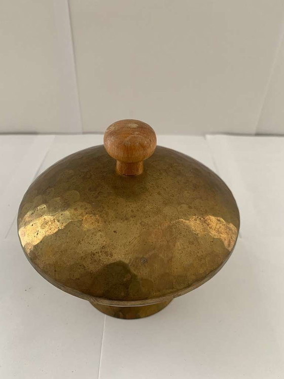 Image 1 of Emil Funk VEB Kunstschmiede Neuruppin Scatola con coperchio in ottone DDR Bauhaus