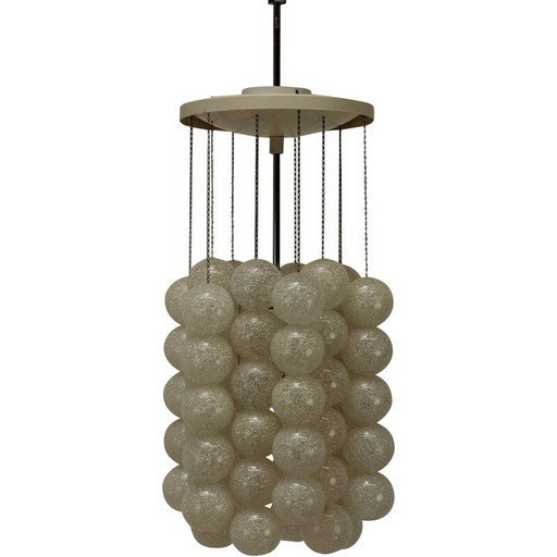 Lámpara colgante vintage "Bubble" de metal y plástico de Josef Hurka para Napako, Checoslovaquia, 1970