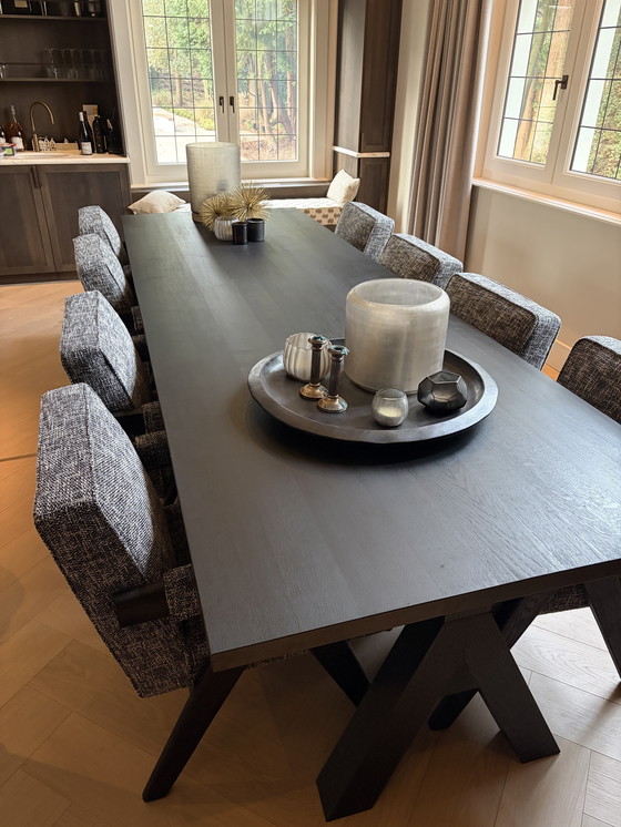 Image 1 of Black Solid Wood Table