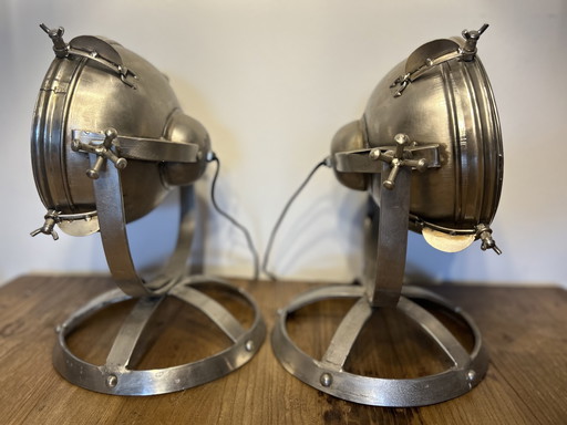 2x Vintage Metal Table Lamp