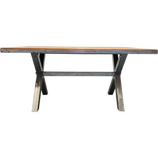 Vintage handgemaakte teakhouten tafel