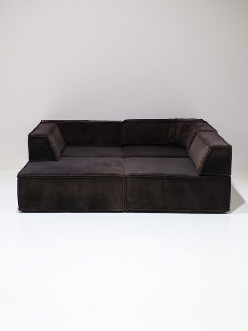 Sofá modular COR Trio, sofá horizontal marrón de los años 70