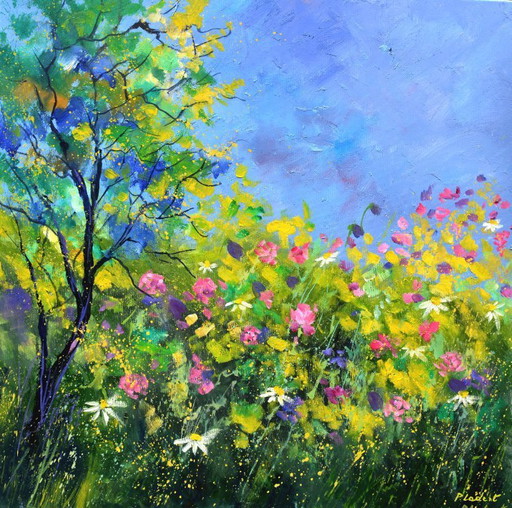 Pink and yellow meadow