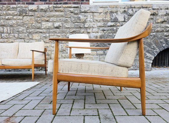 Image 1 of Ensemble de sièges Knoll Antimott années 60, canapé, fauteuils, bancs, style vintage milieu du siècle