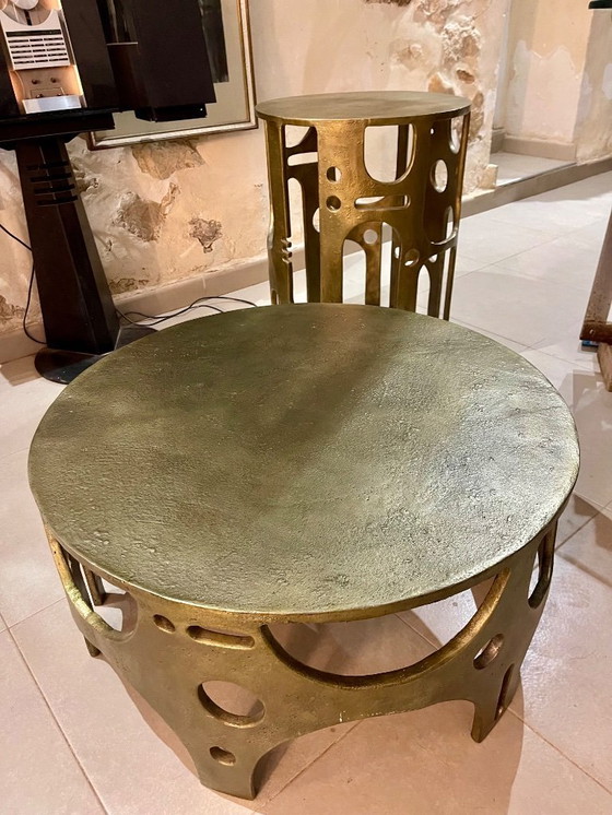 Image 1 of VLAB Brutalist table, bronze finish