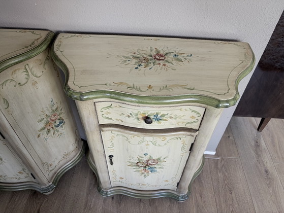 Image 1 of Brocante dressoir ladenkast met spiegel + 2 nachtkastjes