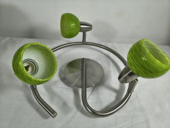 Image 1 of Vintage massive ceiling lamp with 3 spotlights + 1 separate spotlight