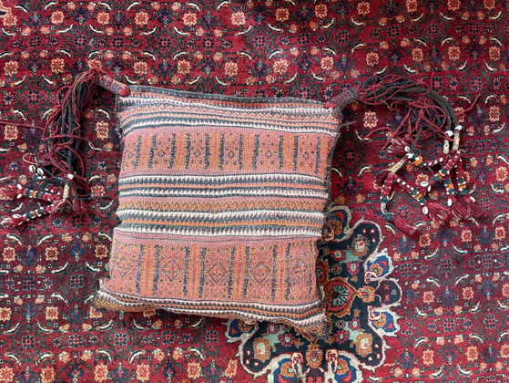 Authentiek Paar Baluch Nomadische Vloerkussens Ca. 1950–1970 – Kussentjes, Wool (photo 10 of 12)