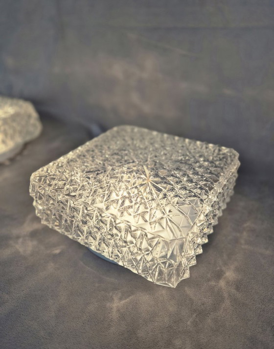 Image 1 of Vintage MASSIVE 70572 Crystal Ceiling/Wall Light | 20x20cm | E27 | Elegant Glass Fixture