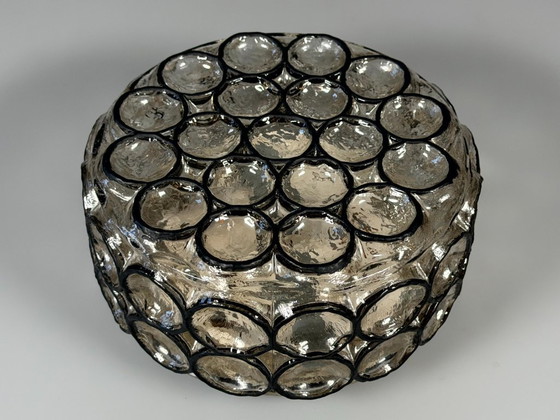 Image 1 of Lampada da soffitto anni '60/'70, Plafoniere, Glashütte Limburg, Germania, vetro e metallo