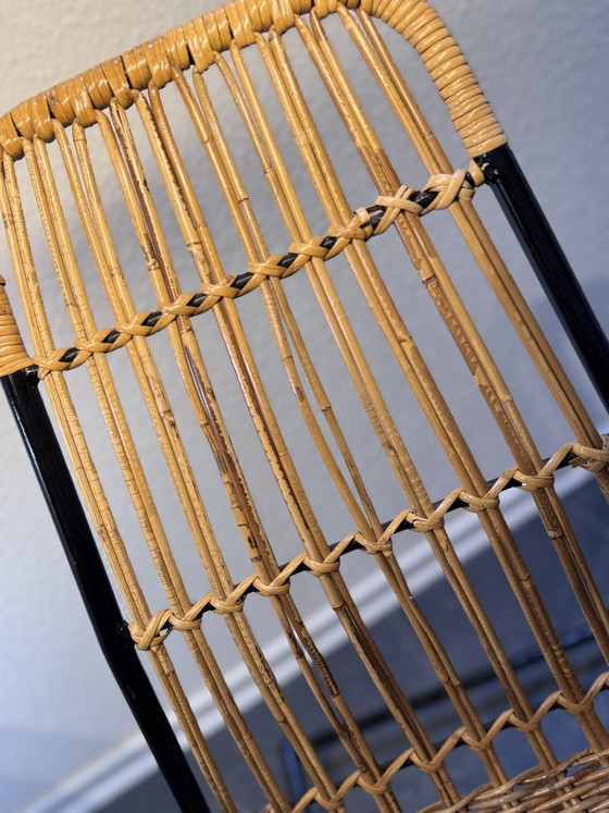 Rare Mid-Century Rattan Rocking Chair - Attributed to Alan Fuchs for ÚLUV, Czechoslovakia, 1960s – Metal (photo 13 of 13)
