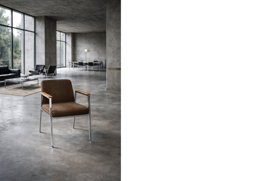 Image 1 of Sedia da conferenza marrone moderna tedesca vintage di metà secolo di Drabert, anni '70