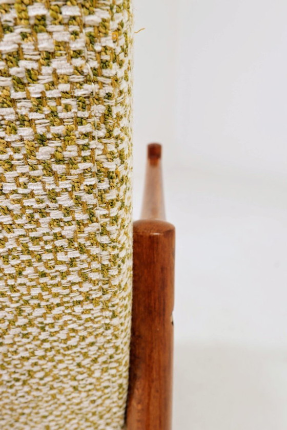 Image 1 of Modern longue chair green bouclé bentwood 1970