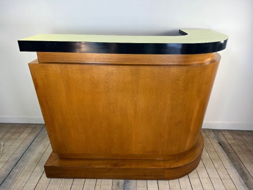 Barra de bar vintage de los años 50/60 en chapa de roble y encimera de Formica.
