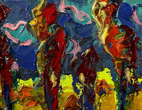 Original Oil Painting Summer Nature Landscape Evening Trees – Paintings & Drawings, Canvas (photo 4 of 8)