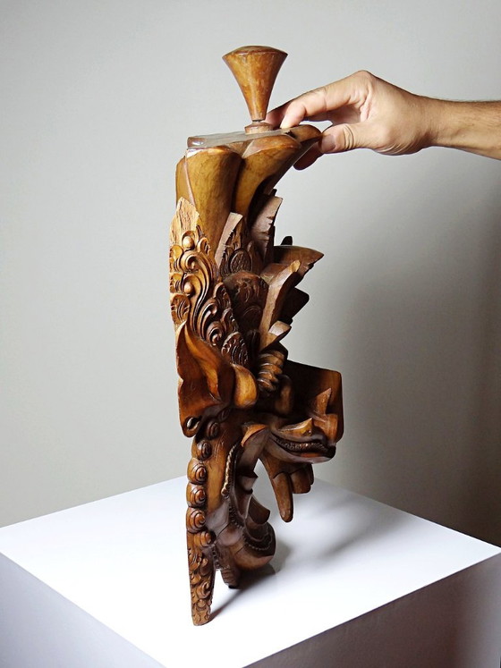 Grande maschera da parete vintage Barong di Bali in legno intagliato 1960-1980 – Decorazioni murali, Wood (photo 8 of 15)