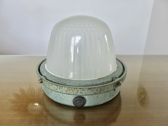 Image 1 of Authentique Applique "Holophane" Usine, Industrie, Déco Loft, France, 1960