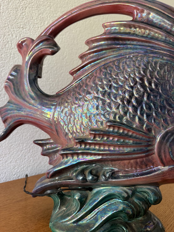 Image 1 of Grote keramische vis lamp jaren 50