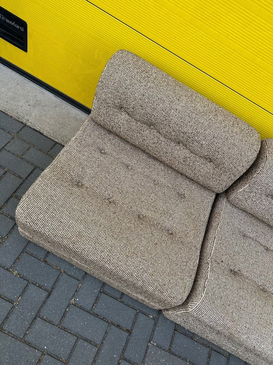 Image 1 of Vintage modular sofa / sofa bed - beige-brown woven fabric