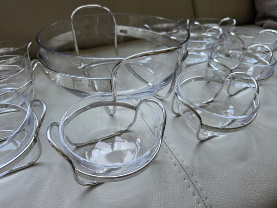 Set da punch PM Italy di 14 pezzi in argento placcato e vetro, stile Mid-Century Modern (anni '70) (photo 11 of 15)