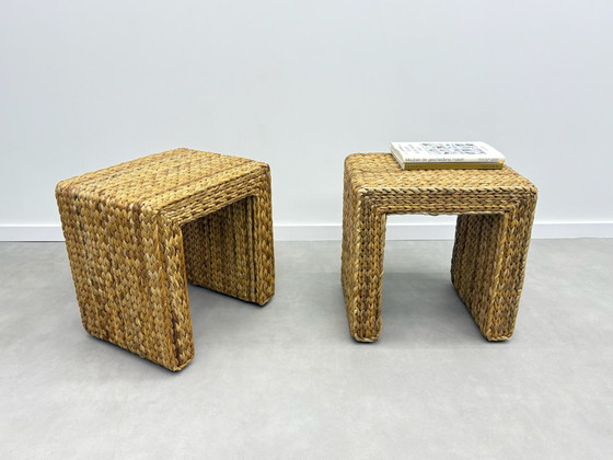 2 x Tavolini / comodini / sgabelli Japandi , Boho, Altro, Marrone (foto 11 di 13)