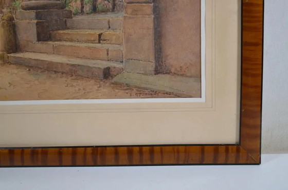 Emile Goussery (Francés) "El Claustro - Convento de las Ursulinas" Acuarela Firmada y Fechada 1938 (photo 3 of 12)