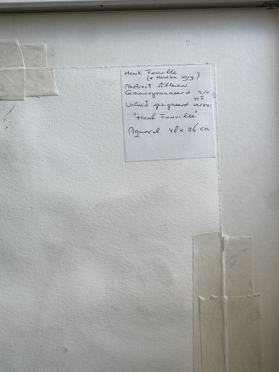 Image 1 of Henk Fonville 1919-2011 40x50cm. Suspension horizontale/verticale