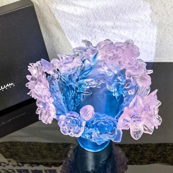 Image 1 of Vase « Sweet Garden », H 28 cm, par Daum