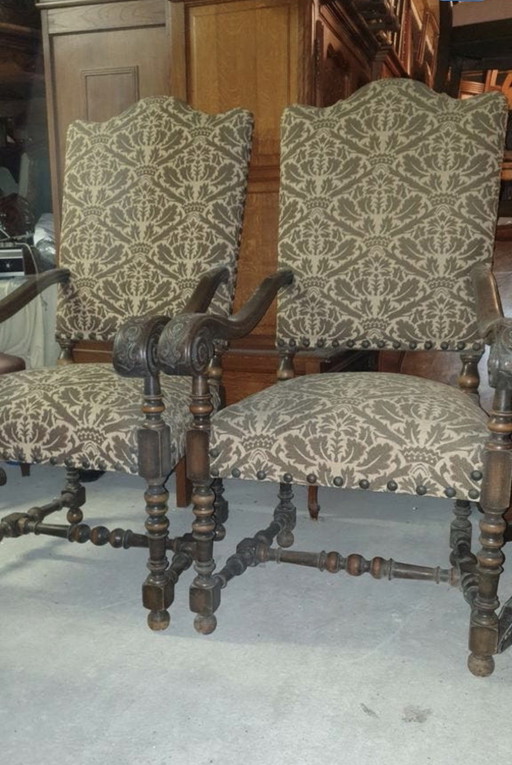 2 antique troon fauteuils 