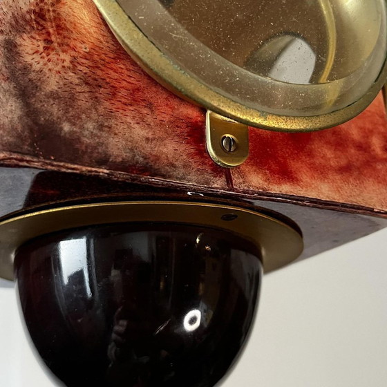 Oiseau Vloerlamp in gelakt rood geitenperkament van Aldo Tura, Italië, jaren 50 – Vloerlampen, Wood, Design (photo 8 of 19)