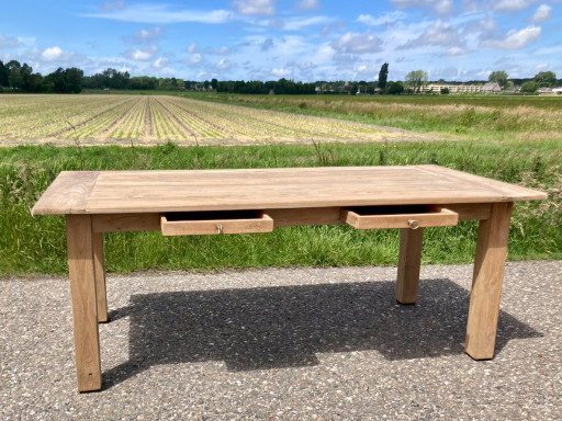 Robuuste zware teakhouten tuintafel 200x95