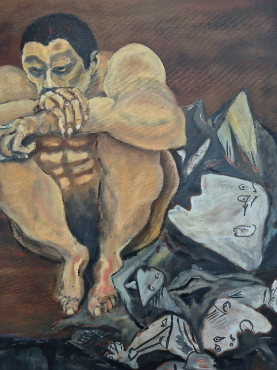 The day after World war 3, Peintures et dessins, Toile, Bois, Marron, Figuratief (photo 3 sur 11)
