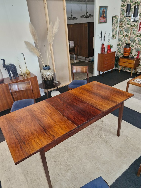 Image 1 of Set da pranzo vintage con tavolo allungabile e 4 sedie in palissandro, anni '70