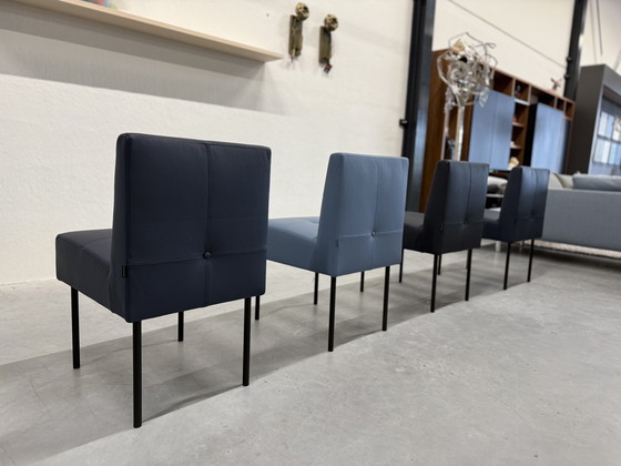 Image 1 of 4 Gelderland 7714 Button chair blue leather