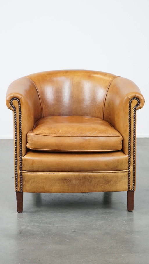 Sheep leather club chair