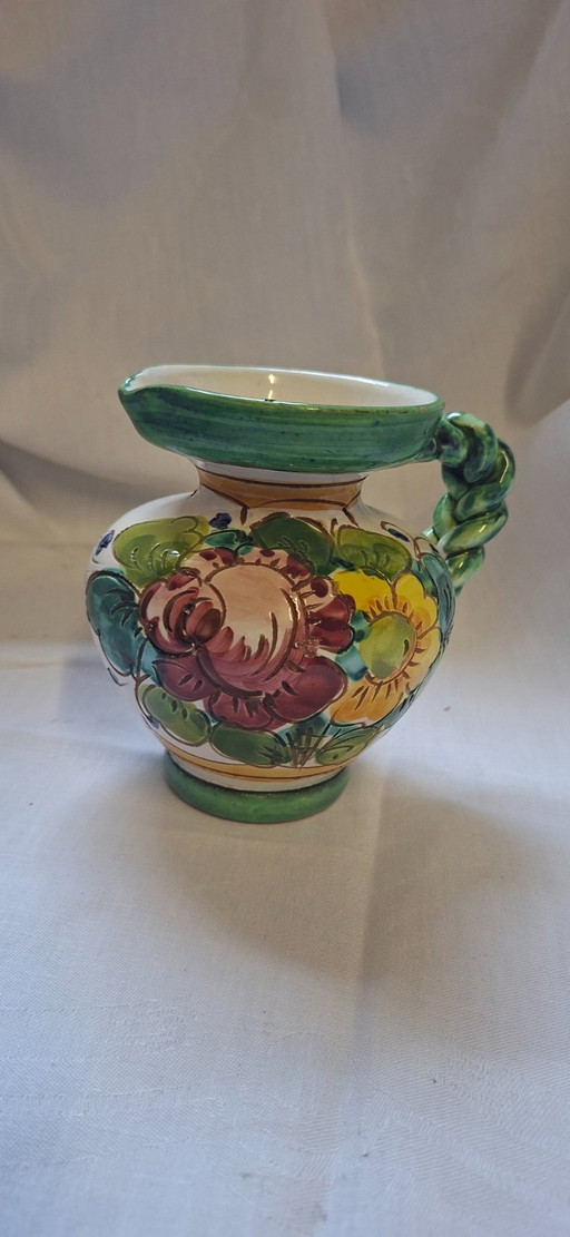 Vintage hand-painted jug/floor vase – vazen, Ceramic