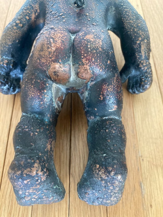 Due Sculture di Torso di Gorilla, Metallo Scuro, Nero (foto 6 di 11)