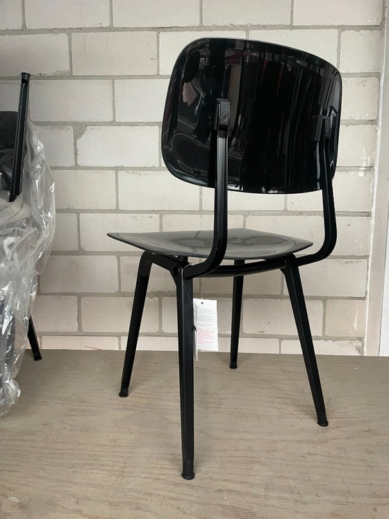 Ahrend Revolt Stuhl Hochglanz Schwarz Neu (Lagerbestand: 20+) – Esszimmerstühle, Metal, Plastic (photo 7 of 10)