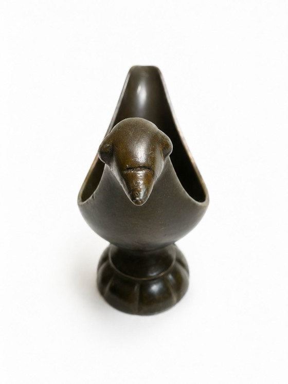Image 1 of Art Deco Disko Metal Bird Pipe Holder by Just Andersen (Denmark)