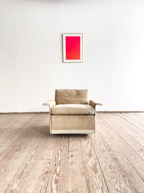 Image 1 of Sedia da salotto moderna di metà secolo in fibra di vetro e pelle scamosciata di Dieter Rams per Vitsoe, Germania, 1960