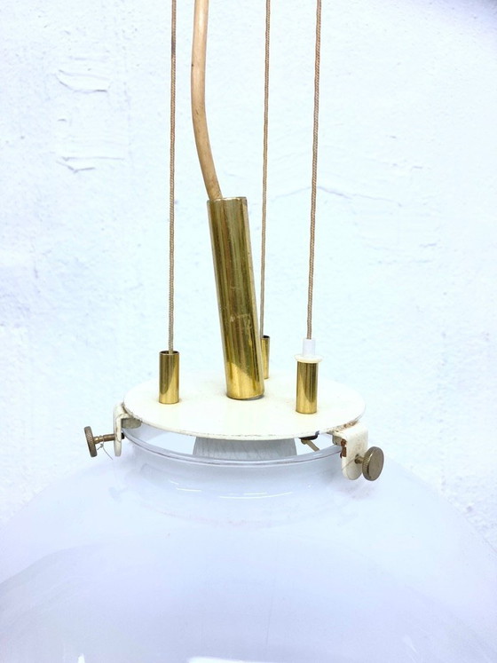 Image 1 of Lampada a sospensione italiana a globo in vetro, stile metà secolo, anni '60/'70.