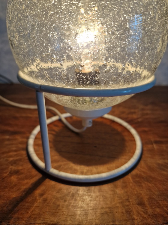 Space Age table lamp glass sphere spiral – Metal (photo 6 of 6)
