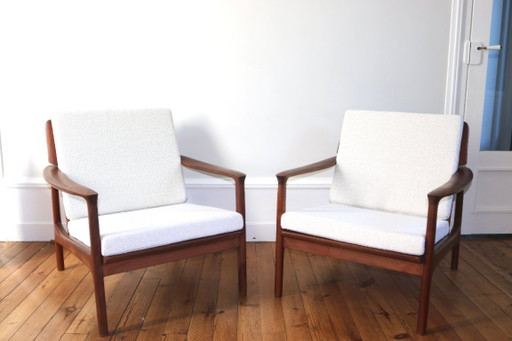 Pair of Scandinavian vintage teak Armchairs 1960
